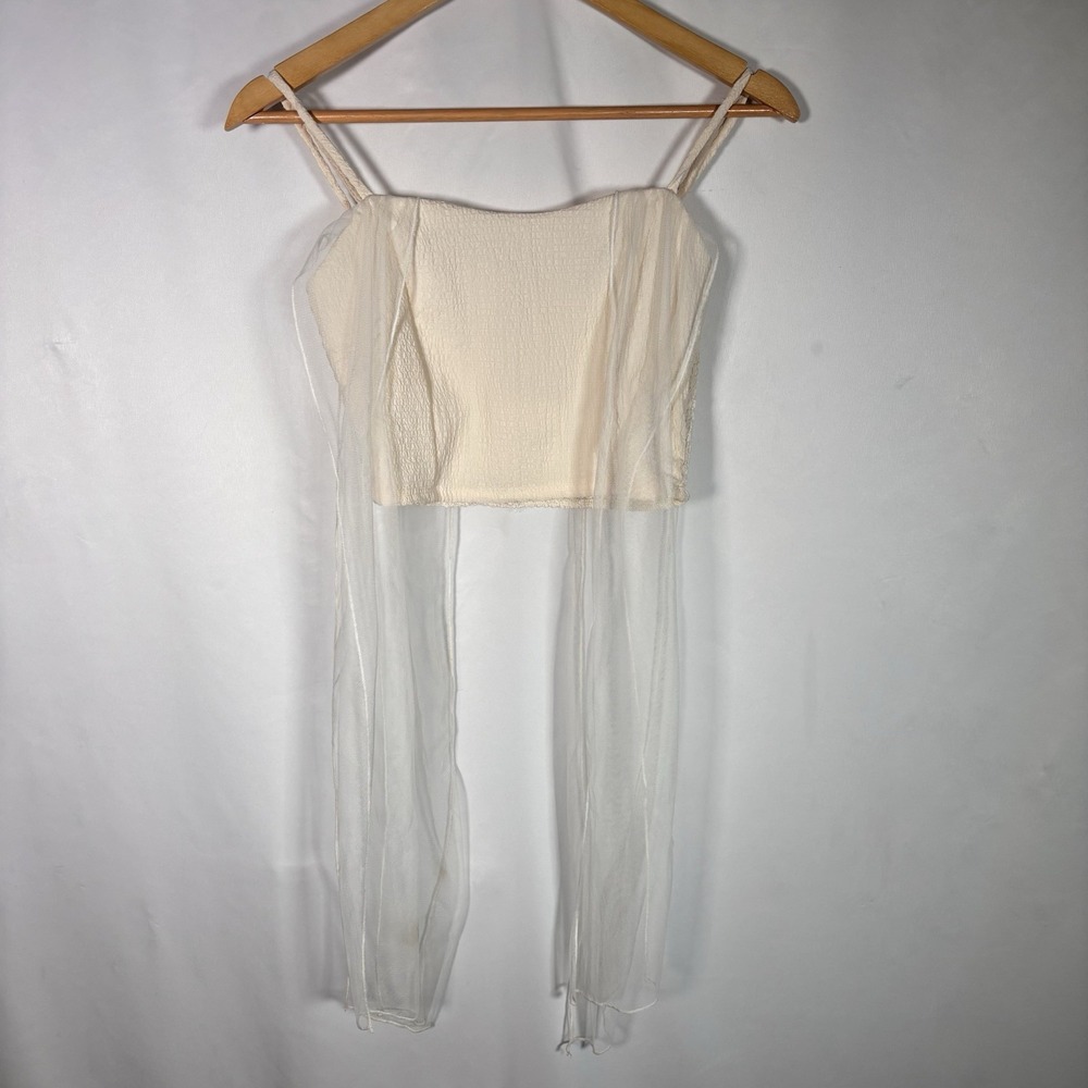 Altar'd State Smocked Crop Top Small Fairy Ethereal Festival  Coquette Lace NWT